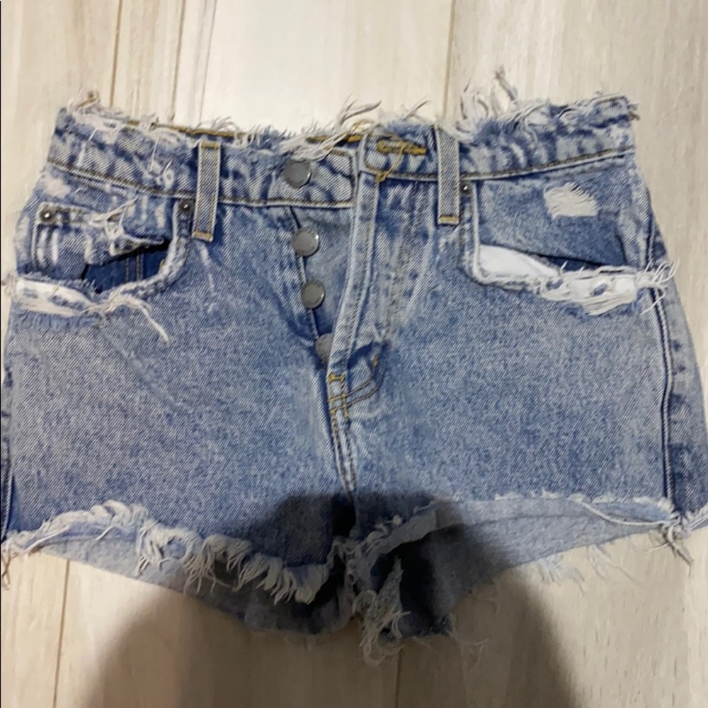 CARMAR DISTRESSED JEAN SHORTS HIGH WAISTED SIZE 24